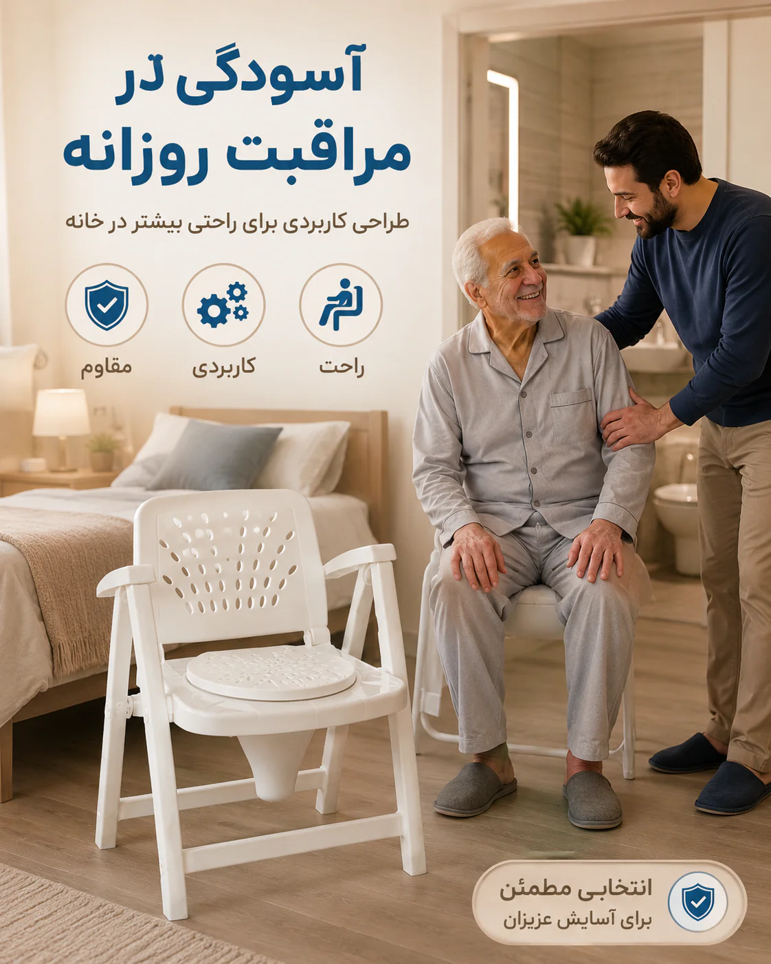 خرید توالت فرنگی مبله تاشو پلاستیکی | قیمت و مشخصات - تصویر 2